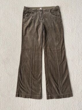 Idra Anthropology Boot-Cut Corduroy Pants in Brown